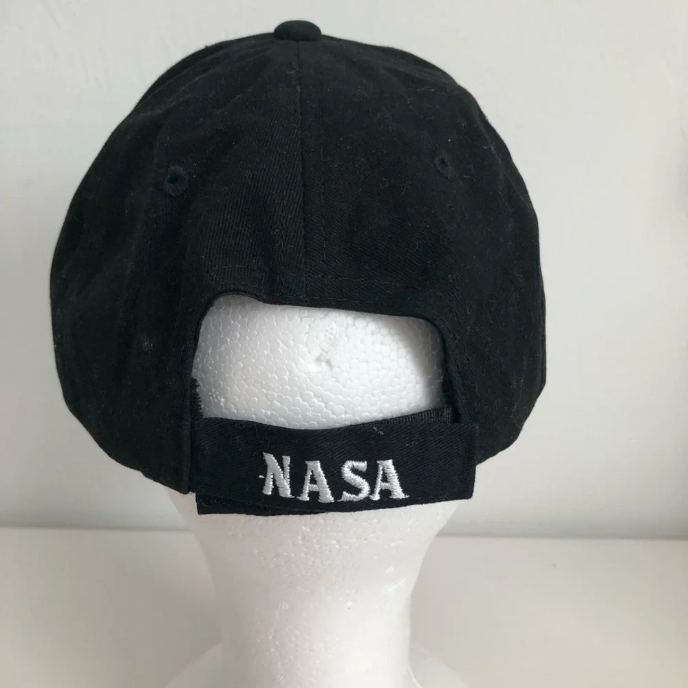 NASA Black Baseball Cap with Red Accent and White Embroidery